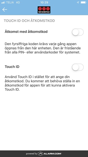 Bild på appens åtkomstkod